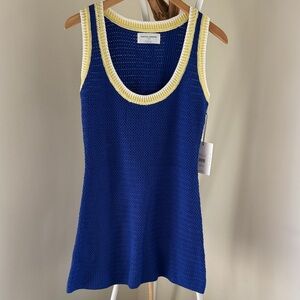 Blue and Yellow Cotton Crochet women’s dress